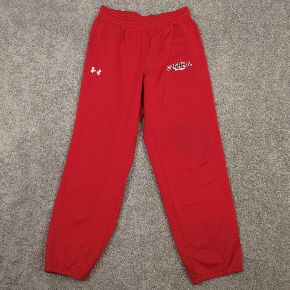 Cornell Big Red Sweatpants Mens Medium Red Under Armour Fleece Sport Logo NCAA